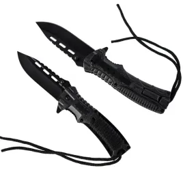 noz-skladany-taktyczny-mil-tec-clip-point-paracord-black-z-krzesiwem