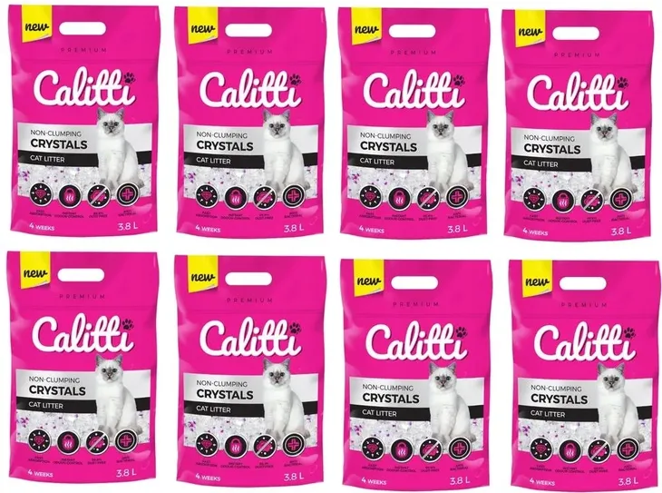 ŻWIREK DLA KOTA CALITTI Crystals Silikonowy 30,4 L Antybakteryjny Bezpyłowy