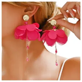 kolczyki-sztyfty-kolor-zlote-fuksja-kwiaty-kwiatki-kola-kolka-material-110m