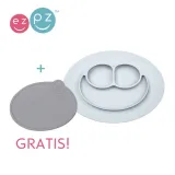 silikonowy-talerzyk-z-podkladka-maly-2w1-mini-mat-pastelowa-szarosc-ezpz-material-wykonania-silikon-marka-ezpz