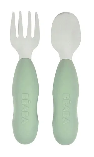 zestaw-pierwszych-sztuccow-ze-stali-nierdzewnej-sage-green-10msc-beaba-material-wykonania-silikon