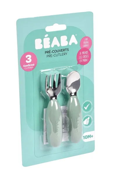 zestaw-pierwszych-sztuccow-ze-stali-nierdzewnej-sage-green-10msc-beaba-marka-beaba