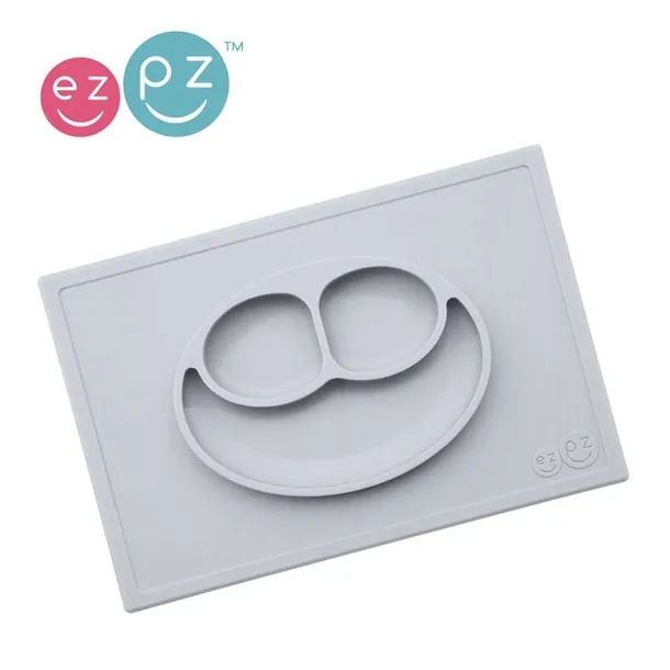 silikonowy-talerzyk-z-podkladka-2w1-happy-mat-pastelowa-szarosc-ezpz-material-wykonania-silikon-kod-producenta-euhmp003