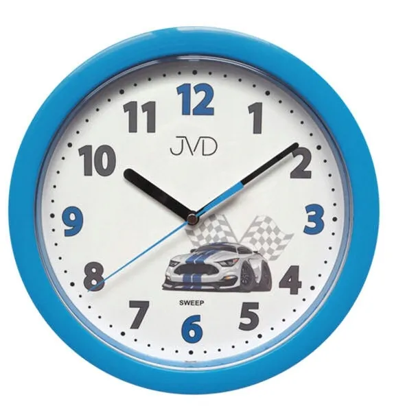 jvd-hp612-d5-25cm-niebieski-samochod-zegar-scienny