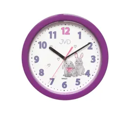 jvd-hp612-d2-25cm-fioletowy-kroliczki-zegar-scienny