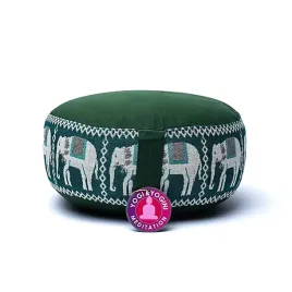 poduszka-do-medytacji-z-nadrukiem-zielonego-slonia