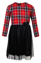 sukienka-dla-dziewczynki-104-tiulowa-wizytowa-galowa-wesele-kratka-czerwona