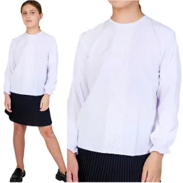 bluzka-galowa-128-pl-basta-dla-dziewczynki-dlugi-rekaw-biala-z-koronka