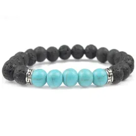 bransoletka-lawa-turkus-czarna-srebro-tybetanskie