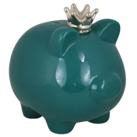skarbonka-swinka-zielona-z-korona-duza-21cm