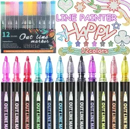 pisaki-outline-markery-z-podwojna-linia-kolorowe-12-szt