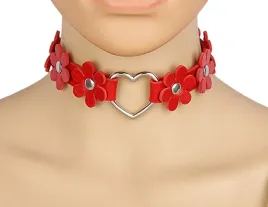 naszyjnik-choker-obroza-czerwona-kwiaty-skorzana-kitty-punkowa-rockowa-23mm