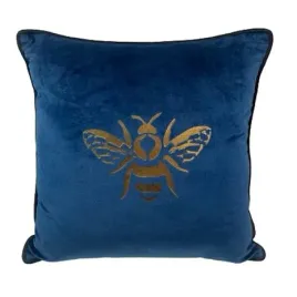 poduszka-welur-z-pszczola-dekoracyjna-granatowa