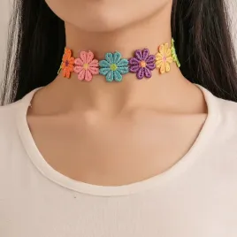 naszyjnik-choker-kwiaty-kwiatki-koronka-kolorowy