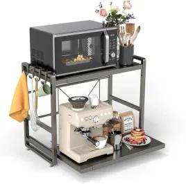 polka-kuchenna-2-poziomy-regulowana-wysuwana-szuflada-stal-weglowa-biala