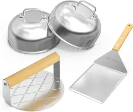 akcesoria-do-grillowania-prasa-do-burgerow-lopatka-2x-pokrywka-zestaw-4w1