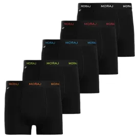 5x-bokserki-meskie-bawelniane-dopasowane-gladkie-kolorowy-napis-moraj-l