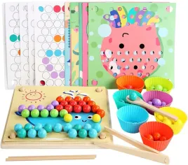 drewniana-ukladanka-sorter-szablony-montessori-77-kulek-szczypce