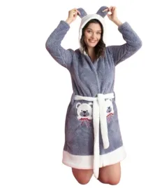 wyprzedaz-szlafrok-damski-z-kapturem-miekki-pluszowy-soft-szary-z-misiem-m