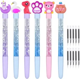 dlugopisy-kulkowe-zelowe-artykuly-szkolne-motyw-zwierzatek-8-sztuk