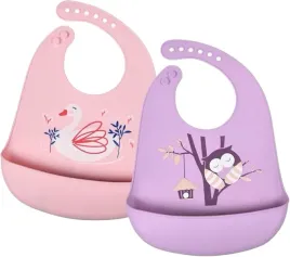 sliniak-silikonowy-sliniaczek-regulowany-z-kieszonka-dzieciecy-guziki-2-szt