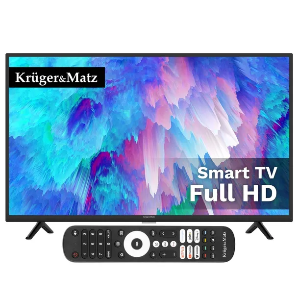 Telewizor FHD 40' Kruger&Matz Smart TV Netflix DVB-T2/S2 H.265 HEVC