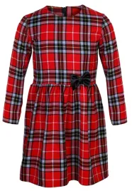 sukienka-wizytowa-122-dziewczeca-galowa-czerwona-krateczka