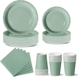 zestaw-naczyn-jednorazowych-papierowych-na-impreze-talerzyki-zielony