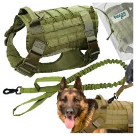 szelki-dla-psa-guard-ze-smycza-mocne-taktyczne-wojskowe-smycz-150cm-zielone