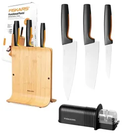 fiskars-ff-1057553-kpl-3-nozy-w-bloku-bambusowym-ostrzalka-essential