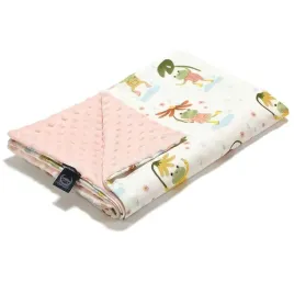 la-millou-lekki-koc-dzieciecy-minky-frogs-bloom-roz-l-140-110-cm