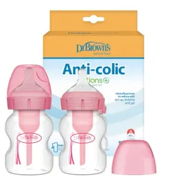 dr-brown-s-butelka-antykolkowa-szeroka-options-150-ml-rozowa-2-szt