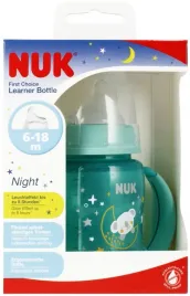nuk-butelka-150-ml-6m-z-uchwytem-first-choice-night-zielona