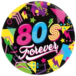 talerzyki-papierowe-80s-forever-lata-80-guirca-23-cm-6-szt