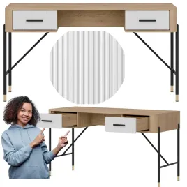 biurko-z-szufladami-stolik-do-pokoju-140-cm-dab-bialy-zloty-dante-dt23