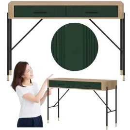 toaletka-z-szufladami-biurko-stolik-120-cm-dab-zielony-czarny-dante-dt19