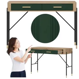toaletka-z-szufladami-biurko-stolik-120-cm-dab-zielony-zloty-dante-dt19