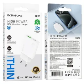 borofone-ladowarka-sieciowa-bn25-wish-ultra-thin-usb-typ-c-pd-qc-3-0