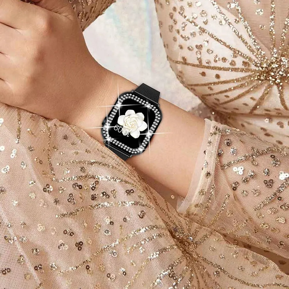 pasek-bransoleta-etui-case-z-diamentami-do-apple-watch-7-8-9-41mm-kolor-czarny