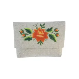 lniana-kopertowka-folk-haft-lowicki-pomaranczowa-roza