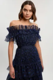 granatowa-tiulowa-sukienka-w-kropki-maxi-karen-millen-l