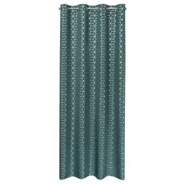 zaslona-gotowa-140x250-turkusowa-przelotki-srebrny-nadruk