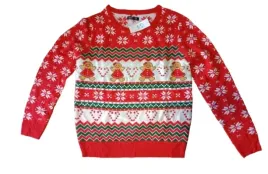 sweter-swiateczny-damski-rozmiar-m-cleve-z-pierniczkami-czerwony