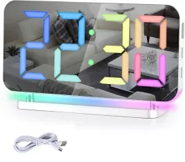 budzik-cyfrowy-z-podswietleniem-rgb-led-zegar-lustrzany-bialy