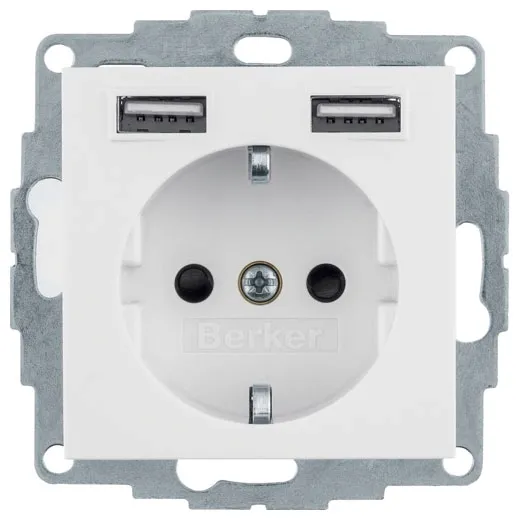 gniazdo-b-kwadrat-berker-hager-schuko-2xusb-biale