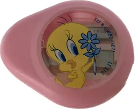 podwojna-temperowka-z-pojemnikiem-kanarek-tweety-rozowa