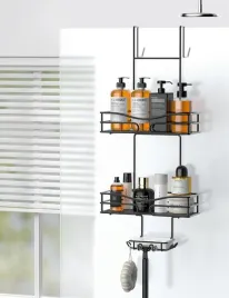 polka-prysznicowa-wiszaca-koszyki-czarna-bezinwazyjna