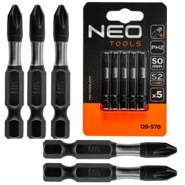 neo-koncowki-wkretakowe-bity-udarowe-ph2-1-4-50mm-5sztuk-ze-stali-s2-09-576