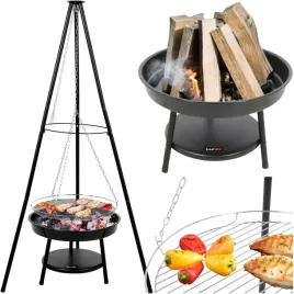 lund-grill-weglowy-wiszacy-na-trojnog-palenisko-chromowany-ruszt-46cm-99903