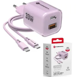 ladowarka-sieciowa-forcell-33w-fioletowa-usb-a-usb-c-z-kablem-1-m